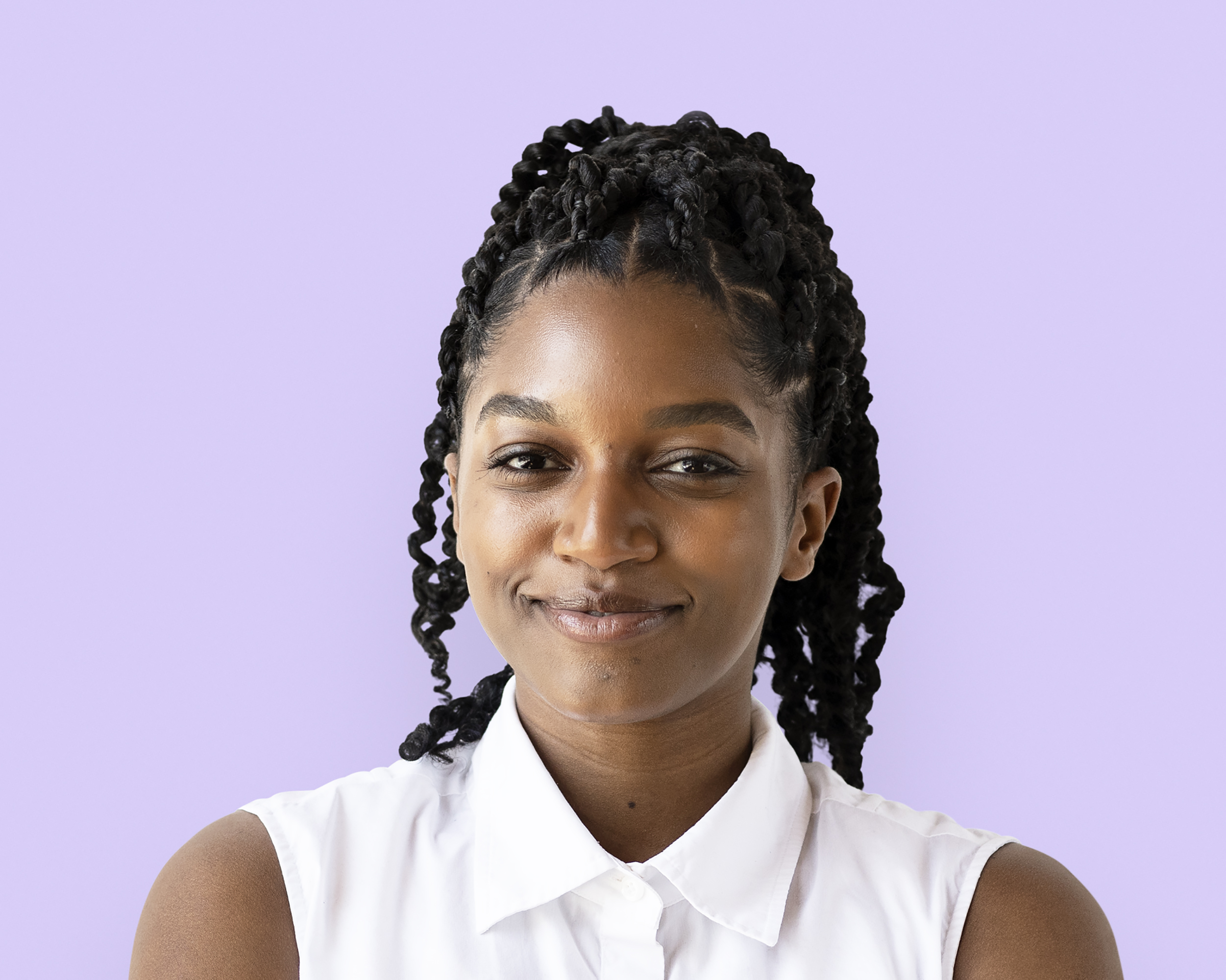 portrait of a cheerful black lady